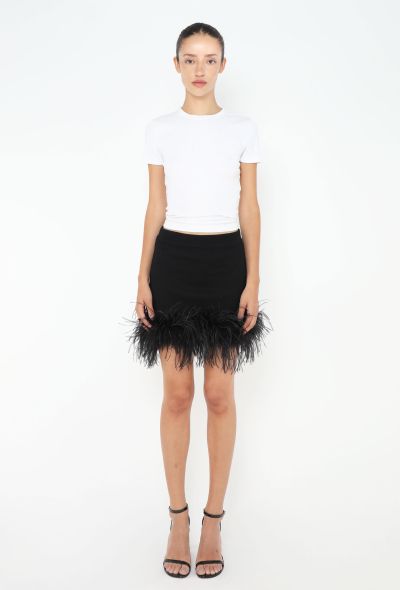 Miu Miu 2022 Cashmere Feather Trim Skirt - 2