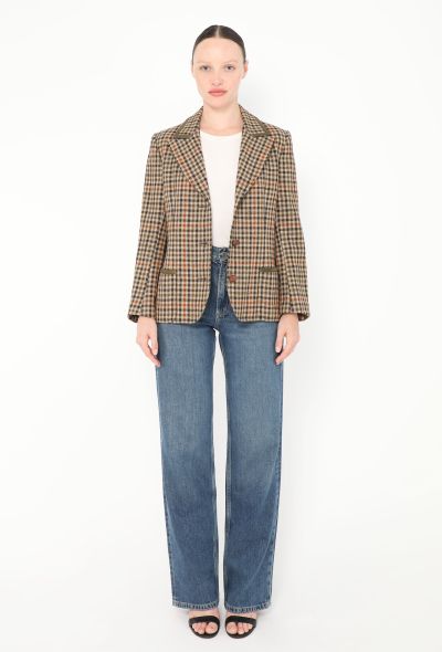 Céline '70s Suede Trim Houndstooth Blazer - 2 Céline '70s Suede Trim Houndstooth Blazer - 2