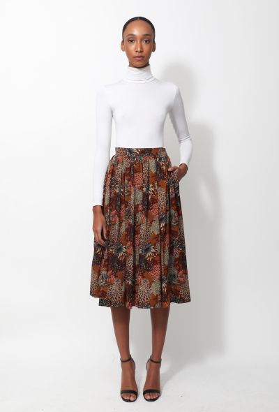                             70s Floral Print Skirt - 1