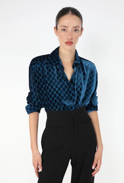 Gucci F/W 1997 Velvet Monogram Shirt - 1