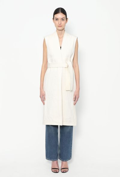 Céline S/S 2011 Belted Linen Kimono Vest - 1