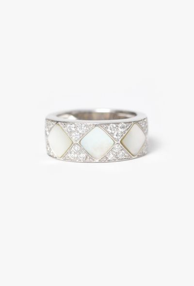 Vintage Fine Jewelry Mathon 18k Gold, Mother of Pearl & Diamond Ring - 1 Vintage Fine Jewelry Mathon 18k Gold, Mother of Pearl & Diamond Ring - 1