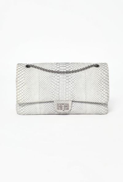 Chanel Grey Python 2.55 Maxi Flap Bag - 1 Chanel Grey Python 2.55 Maxi Flap Bag - 1