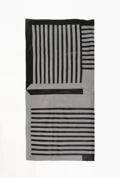                                         Striped Leather Scarf-1
