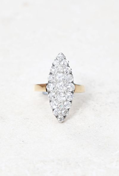                             Platinum, 18k Gold & Diamond Marquise Ring - 1