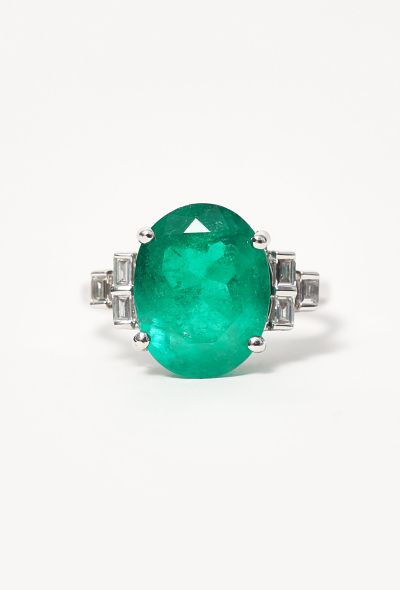 Vintage Fine Jewelry Stunning White Gold, 4.73 Carats Emerald & Diamond Ring - 1 Vintage Fine Jewelry Stunning White Gold, 4.73 Carats Emerald & Diamond Ring - 1