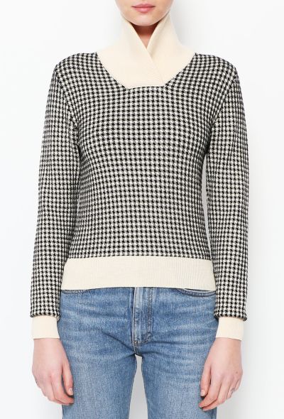 Chloé Houndstooth Ribbed Trim Sweater - 1
