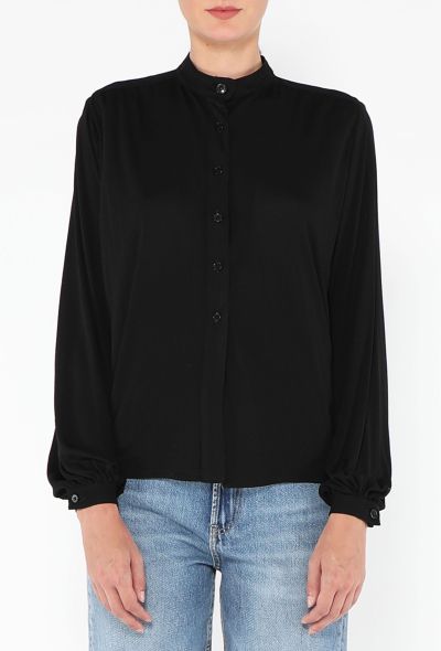 Saint Laurent '70s Crêpe Bishop Sleeve Blouse - 1