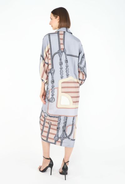 Hermès 2025 'Coaching Remix' Belted Silk Kaftan - 2