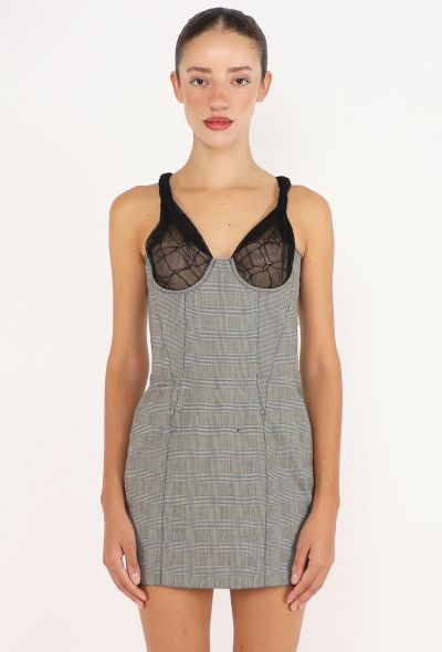Gianni Versace Mesh Bustier Houndstooth Dress, S/S 1998 - 1