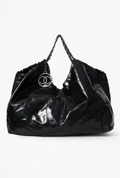 Chanel Black Patent Vinyl Coco Cabas XL Bag - 1