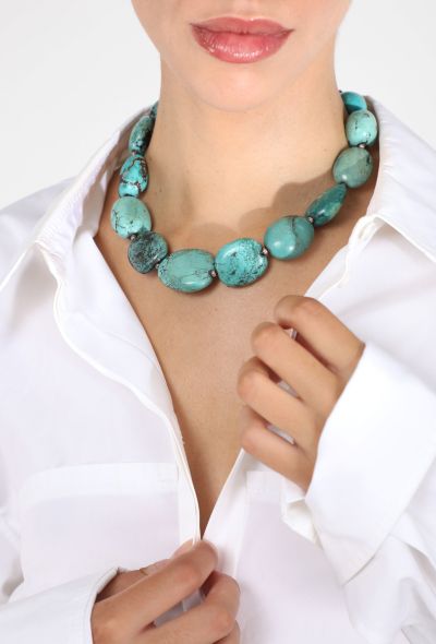 World Treasures Authentic Turquoise & Silver Necklace - 1