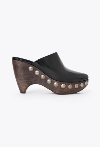Alaïa S/S 2022 Patent Studded Clogs - 1