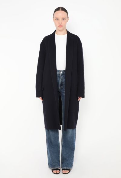 Céline Navy Cashmere Cocoon Coat - 1