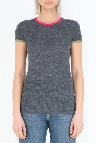 Chanel Ribbed 'CC' Jersey T-Shirt - 1