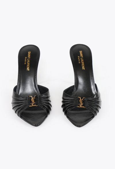 Saint Laurent 2025 Babylone Ruched Leather Mules - 2