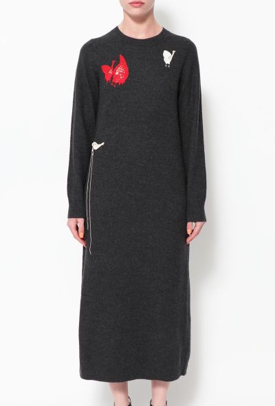                             2015 Embroidered Wool Dress - 2