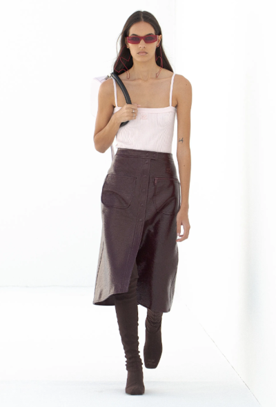                                         F/W 2021 High-Waisted Patent Skirt-2