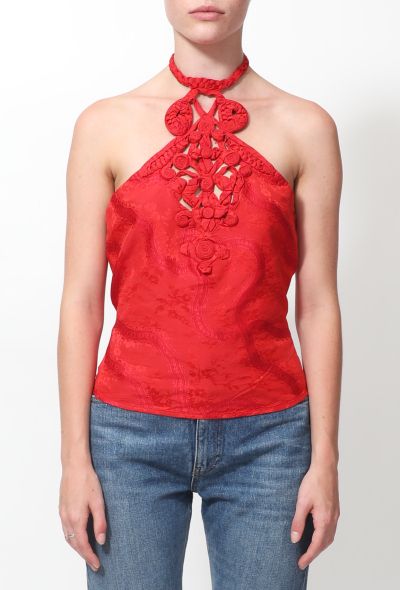                             97 Braided Halter Chinoiserie Top - 1