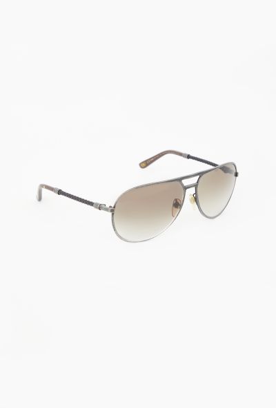 Bottega Veneta Intrecciato Aviator Sunglasses - 2 Bottega Veneta Intrecciato Aviator Sunglasses - 2