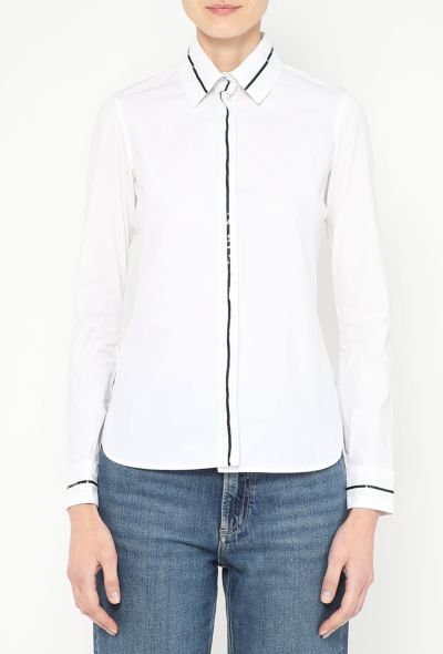Balenciaga S/S 2007 Patent Trim Cotton Shirt - 1 Balenciaga S/S 2007 Patent Trim Cotton Shirt - 1
