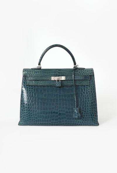 Hermès Blue Jean Porosus Kelly Sellier 35 - 1