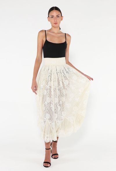 Valentino 2020 Embroidered Eyelet Skirt - 2