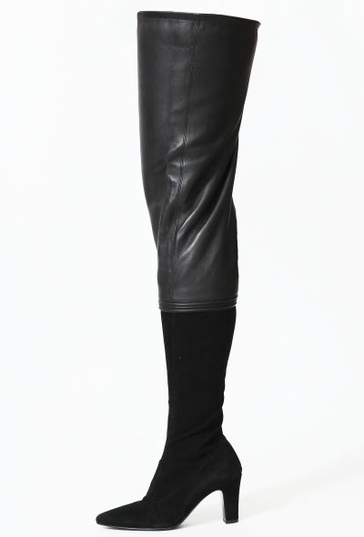                                         Thigh-High Leather Suede 'CC' Boots-2