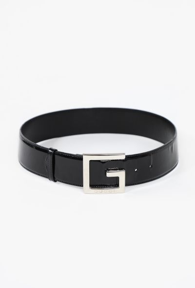 Gucci F/W 1995 Patent Leather Emblem Belt - 1