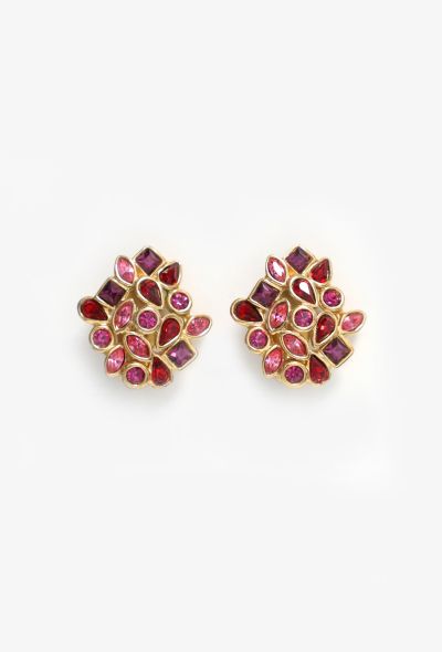Saint Laurent '90s Strass Embellished Clip Earrings - 1 Saint Laurent '90s Strass Embellished Clip Earrings - 1