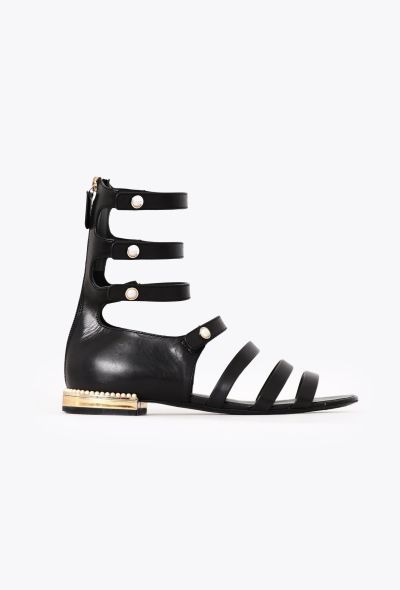 Chanel 2020 Pearl Embellished Gladiator Sandals - 1