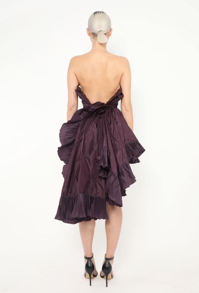 Saint Laurent Ruffled Taffeta Bustier Dress - 2