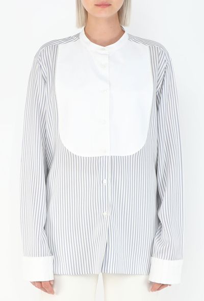 Loewe Silk Pinstripe Bib Shirt - 1