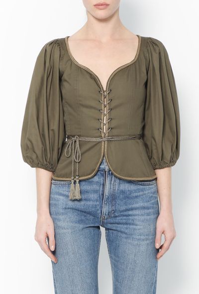                             COLLECTOR S/S 1977 Lace-up Tassel Top - 1