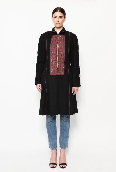                                         Early &#039;90s Embroidered Wool Coat-1