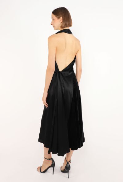 Yohji Yamamoto Open-Back Charmeuse Halter Dress - 1