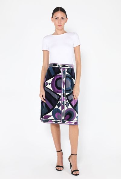 Emilio Pucci Printed Velvet Skirt, 1970s - 2
