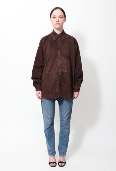                                         Oversized Suede Shirt Top-1