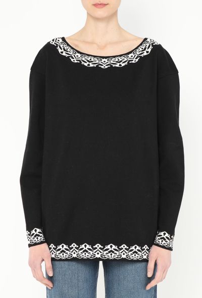 Alaïa S/S 1992 Graphic Trim Sweater - 1 Alaïa S/S 1992 Graphic Trim Sweater - 1