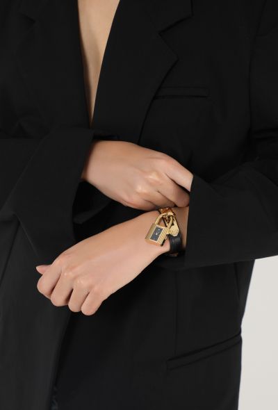 Hermès Vintage 1995 Black Courchevel Kelly Watch - 2