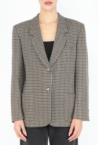 Burberry '70s Houndstooth Wool Blazer - 2