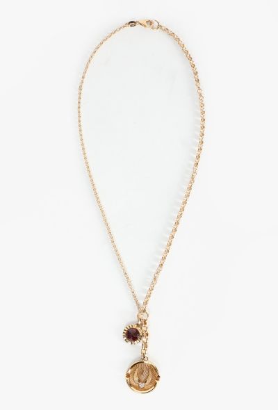 Modern Fine Jewelry FoundRae 18K Yellow Gold, Diamond & Garnet Belcher Necklace - 1