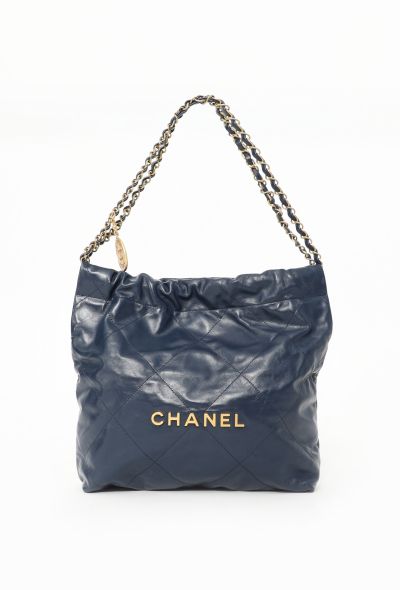 Chanel 2021 Navy 22 Hobo Bag - 1
