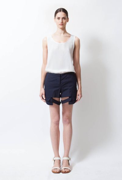                                         Navy Deconstructed Shorts-1