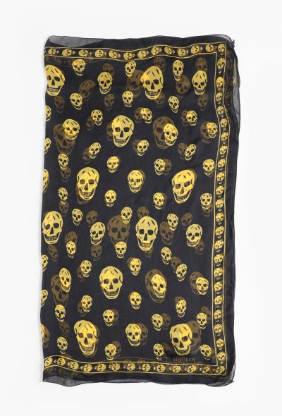 Alexander McQueen Early 2000s Chiffon Skull Scarf - 1 Alexander McQueen Early 2000s Chiffon Skull Scarf - 1