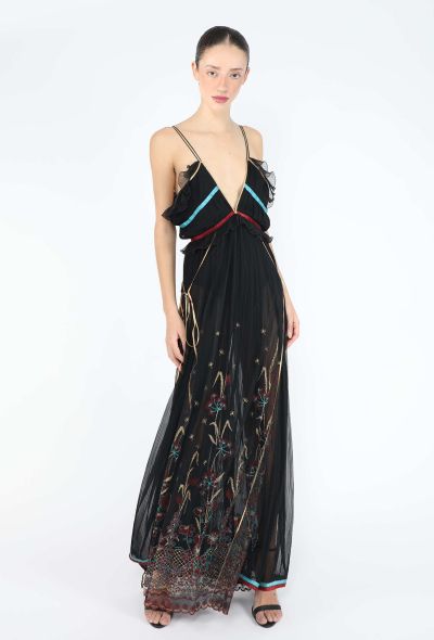 Bill Gibb 1976 Embroidered Silk Lamé Gown - 2