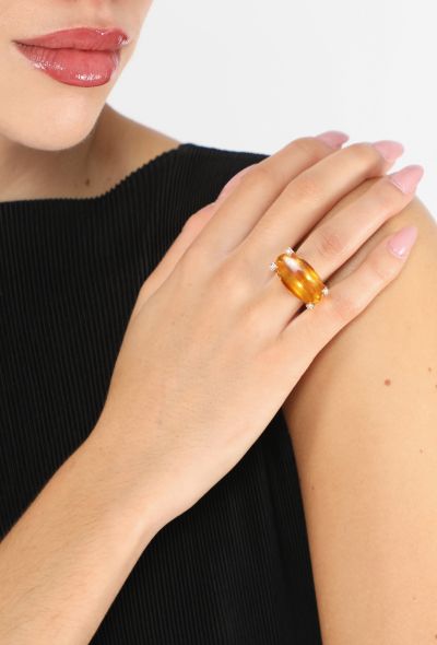 Van Cleef & Arpels Vintage 18k Yellow Gold, Citrine & Diamond Ring - 2