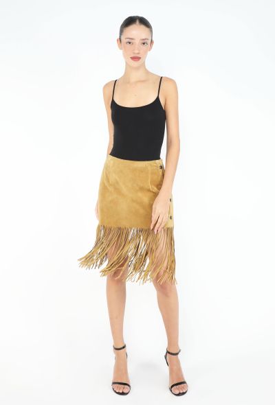 Romeo Gigli '90s Fringed Suede Skirt - 1