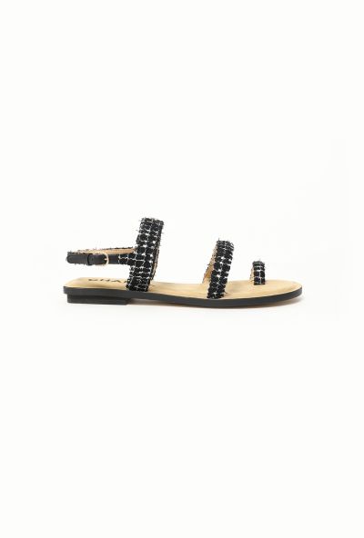 Chanel 2021 Tweed 'CC' Sandals - 2 Chanel 2021 Tweed 'CC' Sandals - 2