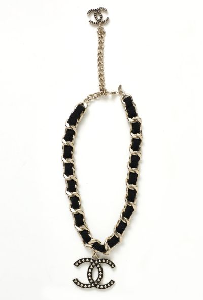                             2010 'CC' Tweed Chainlink Necklace - 1